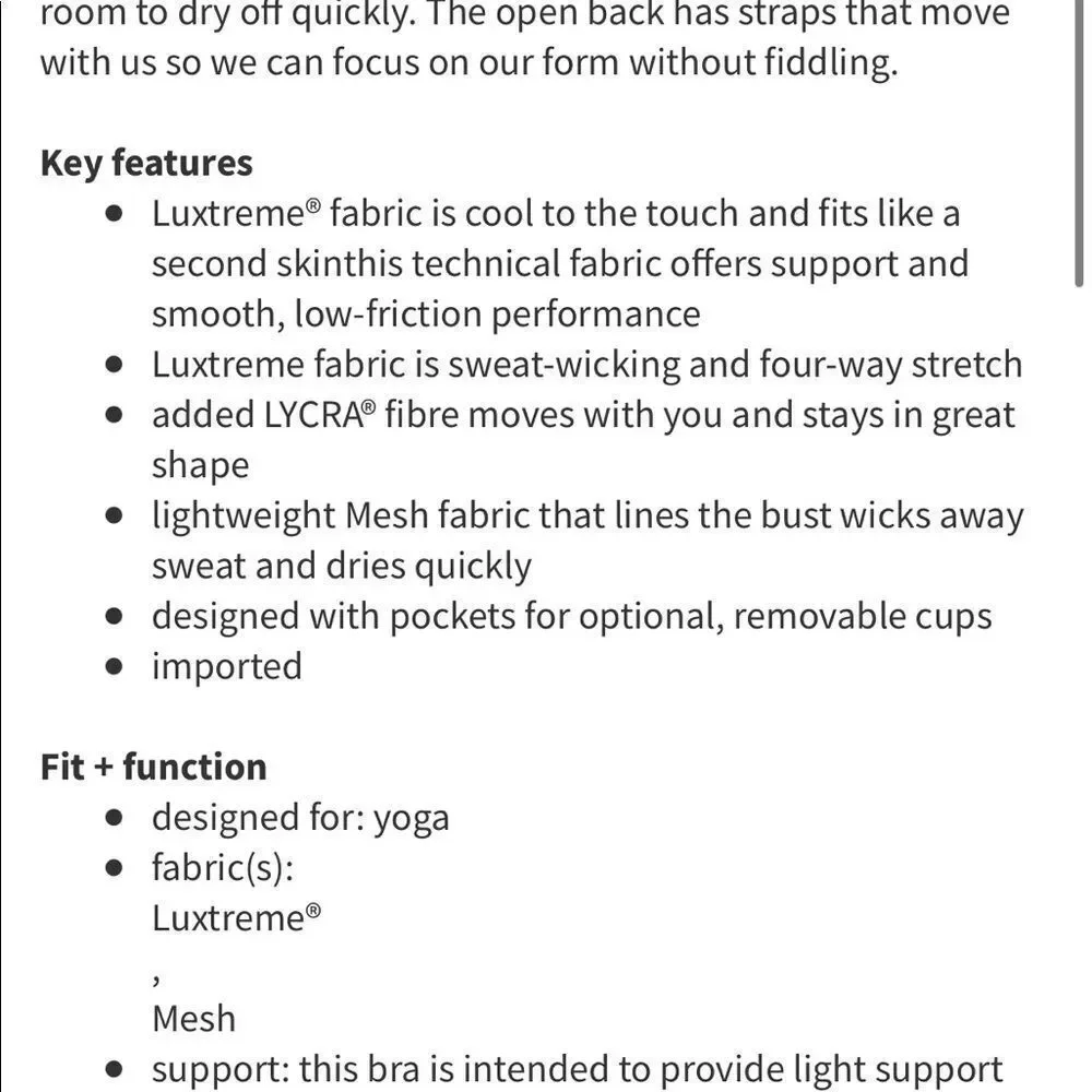 Lululemon Free To Be Bra